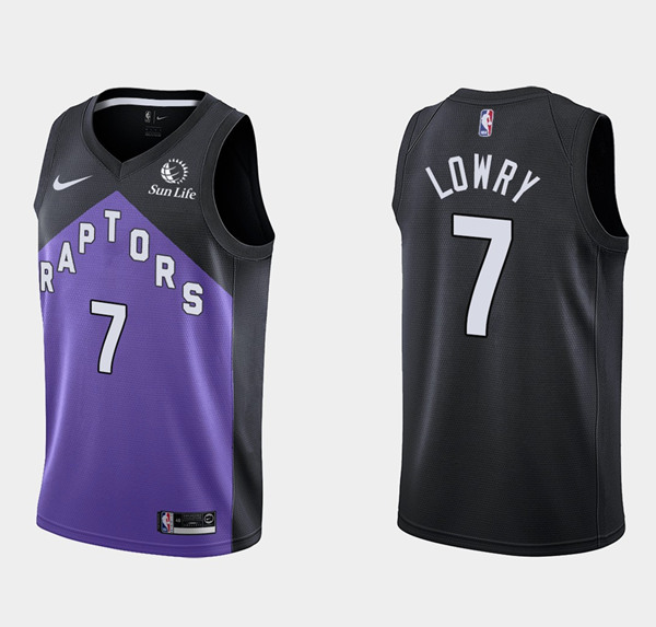 Men's Toronto Raptors #7 Kyle Lowry Purple/Black Earned Edition Stitched Basketball Jersey